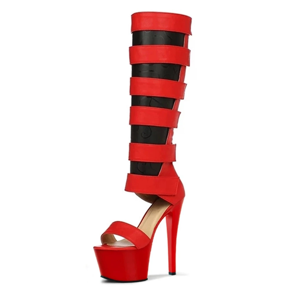 Sandalias rojo Fiesta blanco Tacones Las Rojo Zapatos Romanas Negro Plataforma Blanco Clásicos Altos Vestir Mujeres De Negro Moda wHaqzRgUU