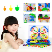 350pcs set Creative Mosaic Toy Gifts Children Nail Composite Picture Puzzle Creative Mosaic Mushroom Nail Kit