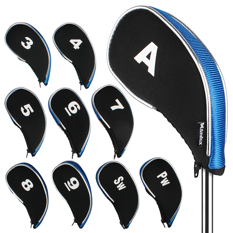 Andux дизайн железная головка клюшки для гольфа с молнией 10 шт./компл. MT/YB03 черный/белый