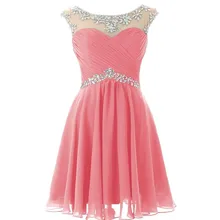 2016 neue Ankunft Kristall Short Prom Dresses Sexy Homecoming Kleid für Junioren Geburtstag Kleid Scoop Cocktailkleid