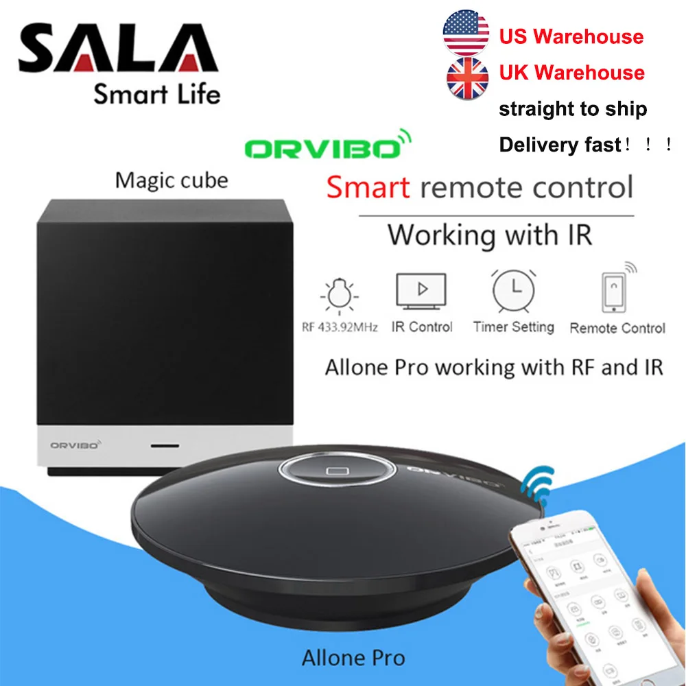 

Orvibo EU Socket MagicCube Allone Pro Smart Remote Control Automation Systems WiFi IR Hub Controller by iOS Smartphone Android