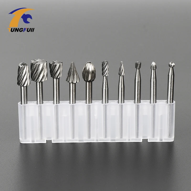 Фрезерные фрезы TUNGFULL 10 шт./лот HSS вращающиеся инструменты подходит для Dremel