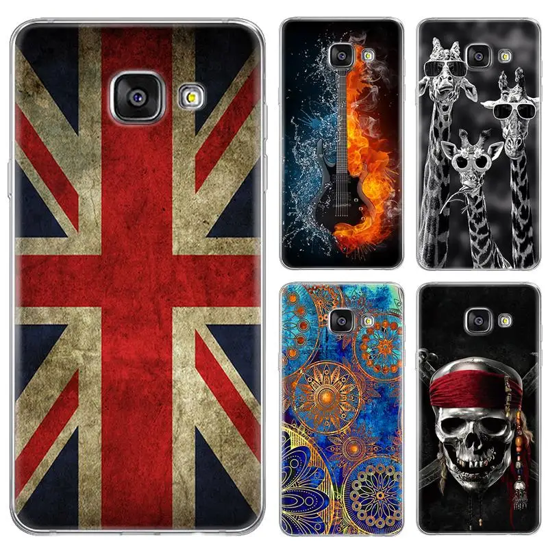 

Shockproof Phone Case for Samsung Galaxy A3 (2017) 4.7-inch Delicate Painted TPU Silicone Soft Case