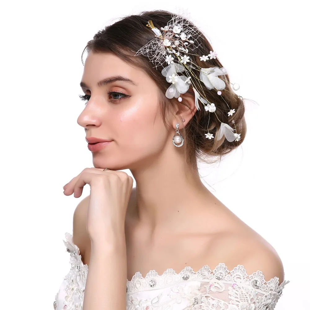 New Cute Elegant Women Pearl Hairpin Wedding Bride Handmade Hair Accessories