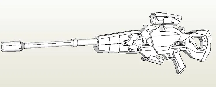 Часовщик пионер Черная Лилия снайперская винтовка 3 d Бумажная модель ручного запуска