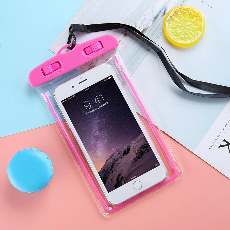 KISSCASE 6,0 Универсальный Водонепроницаемый Чехол для iPhone X 8 8 Plus 7 6s 6 5s Xiaomi huawei водонепроницаемый чехол для плавания Дайвинг телефон Сумки - Цвет: Hot Pink