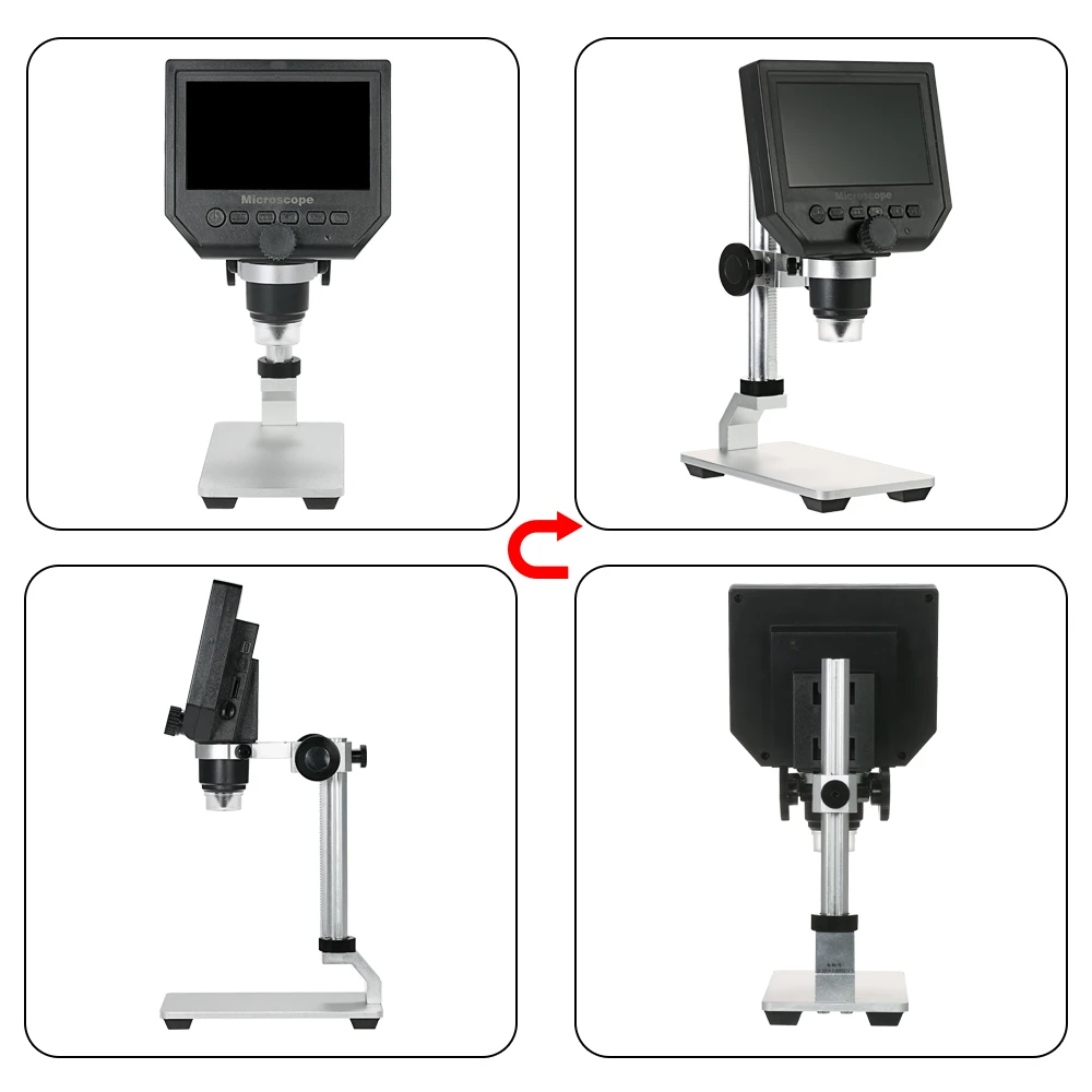 4," lcd электронные HD видео микроскопы USB эндоскоп Лупа камера Al-alloy Stent портативный 600X3,6 MP, цифровой микроскоп