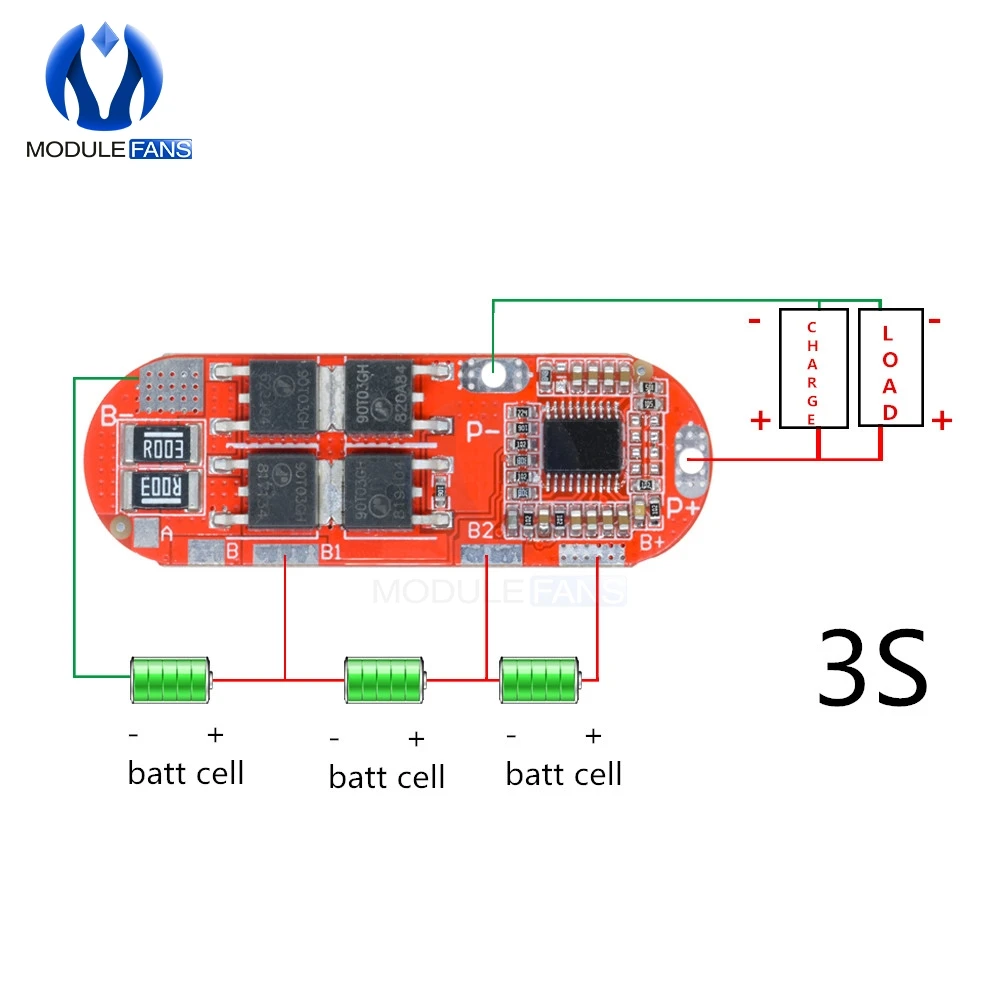 BMS 25A 3S 12 6 V 18650 литий ионная литиевая батарея защитная схема плата для зарядки