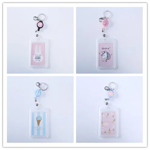 

Cartoon Retractable Badge Card Holder Nurse Doctor Exhibition Pull Key ID Name Unicorn Card Badge Holder School Office Supplies