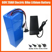 Высокая Мощность 1800 Вт 60 В 20AH Батарея 60 В 16 s лития электрический велосипед Батарея с ПВХ чехол 30A BMS и 67,2 В 2A Зарядное устройство без налогов
