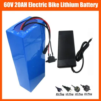 

High Power 1500W 60V 20AH Battery 60V 16S Lithium Electric Bike Battery with PVC Case 30A BMS and 67.2V 2A Charger No tax