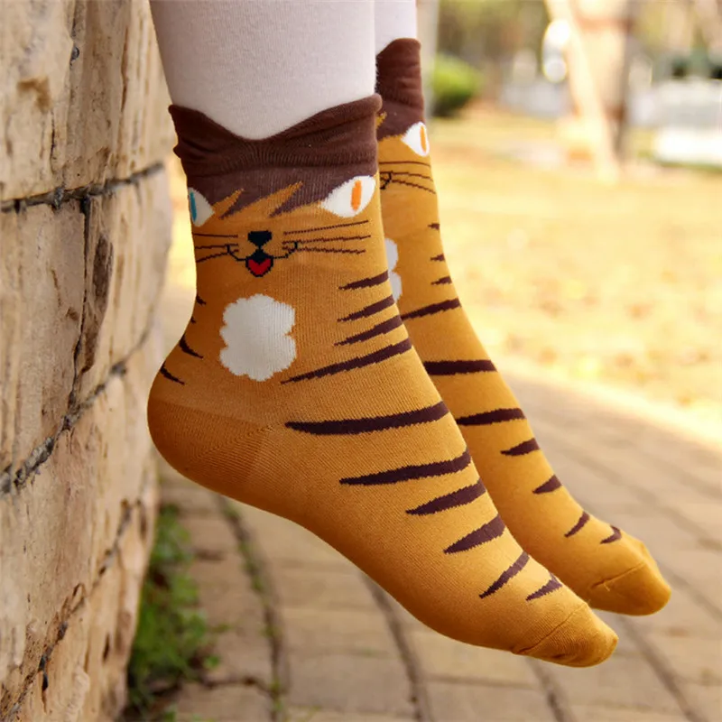 

New arrival lovely cartoon socks 4 pairs/lot autumn-winter fashion stripe animal cotton sock lady and women's funny animal sock