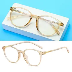 Новые анти-синие круглые очки анти-радиационные очки оправа прозрачные ретро старинные очки оправа женские очки оправа