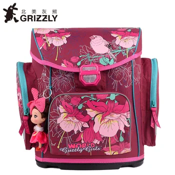 

Russian Style Children's Backpacks School Bags for Girls Flower Nylon Waterproof Orthopedic Backpack School Portfolio Grade 3-5