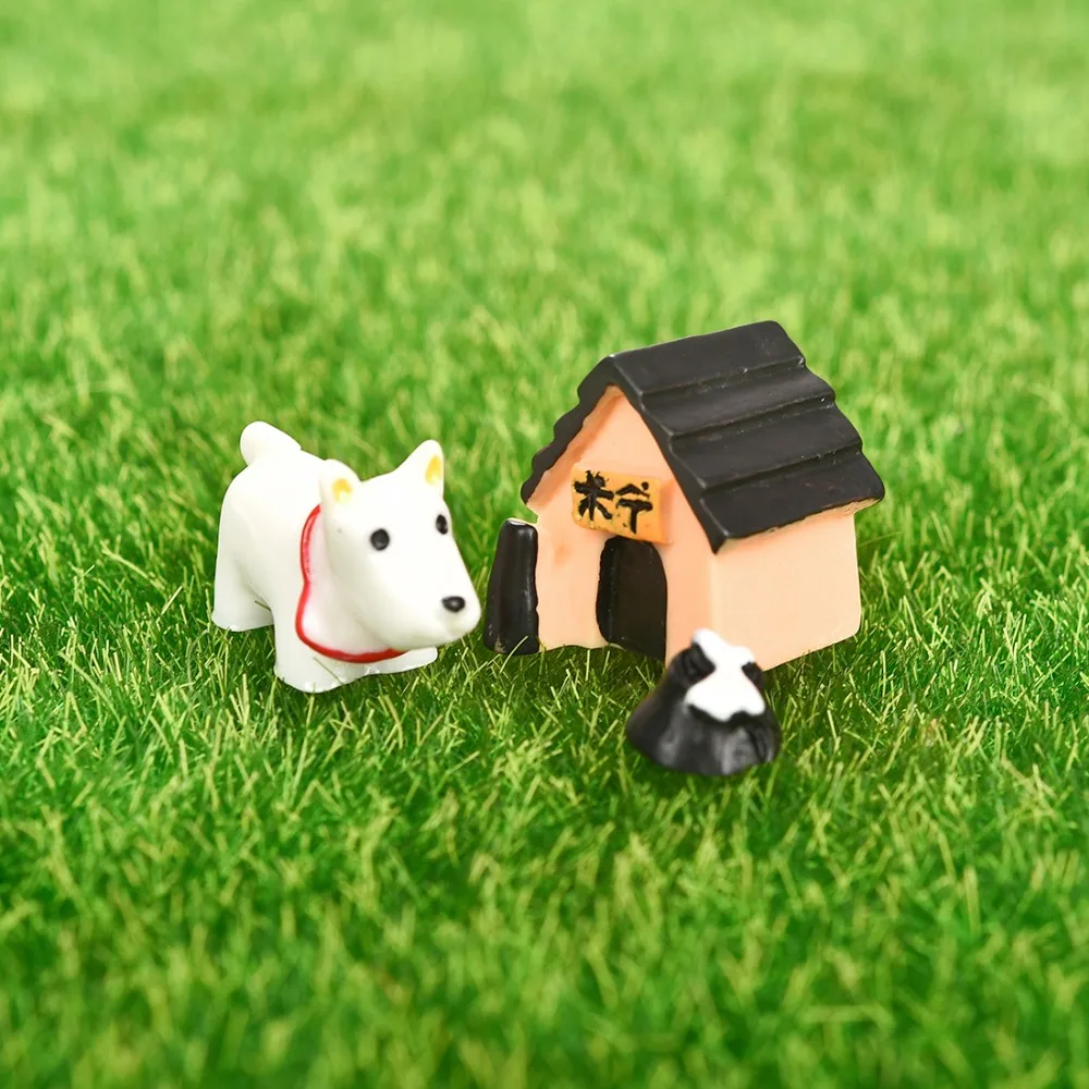 

3pcs/Set Cute Resin Dog World Ornaments Accessory Resin Craft Figurines Miniatures for Home Garden Decoration