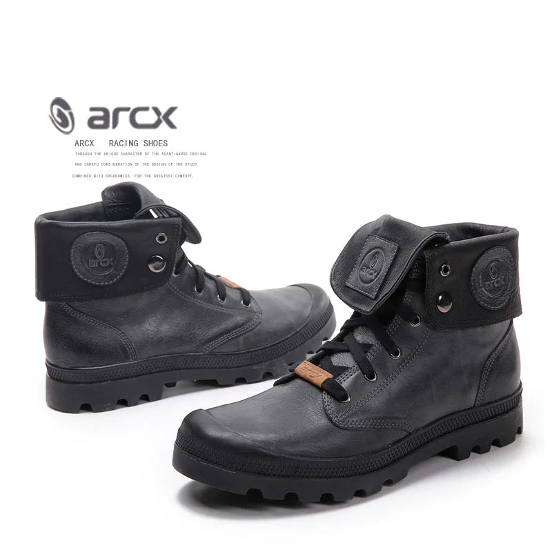 ARCX/мужские мотоциклетные ботинки из коровьей кожи с отворотом; уличные дорожные водонепроницаемые байкерские ботинки; гоночные ботинки; обувь для верховой езды; размеры 39-45