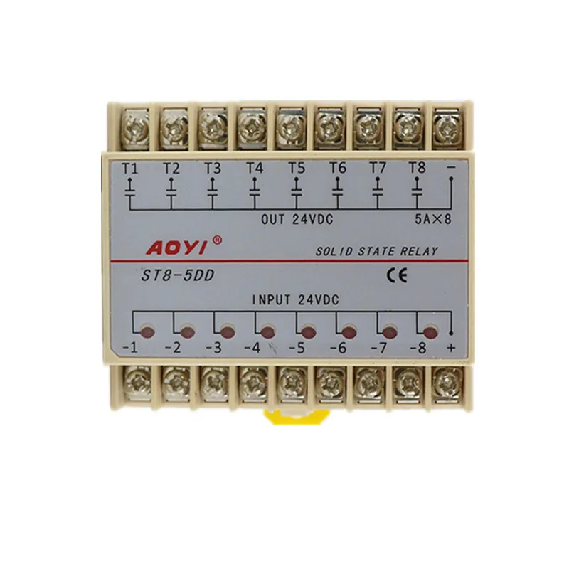

8 Channels DC-DC 5A SSR Eight Input 24V DC Output 24V DC Solid State Relay