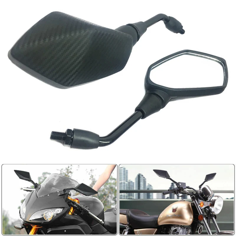 

2019 1 Pair Motorcycle E-Bike Rearview Mirrors Electrombile Back Side Carbon Fiber Convex Mirror CSL88