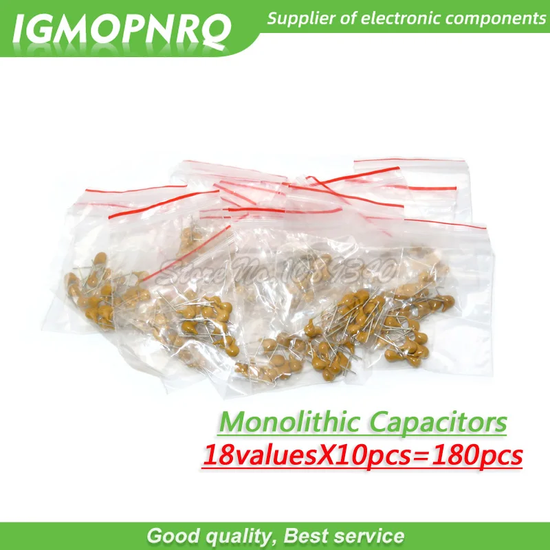 

18valuesX10pcs=180pcs 20PF-105(1UF) Mono Monolithic Ceramic Capacitors 50V component diy package IGMOPNRQ