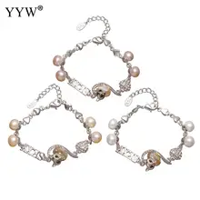 Культивированный Пресноводный Жемчуг Культивированный Браслет с лисьей головы Для женщин женские элегантные жемчужные Pulsera браслет Jewelry подарки святого Валентина