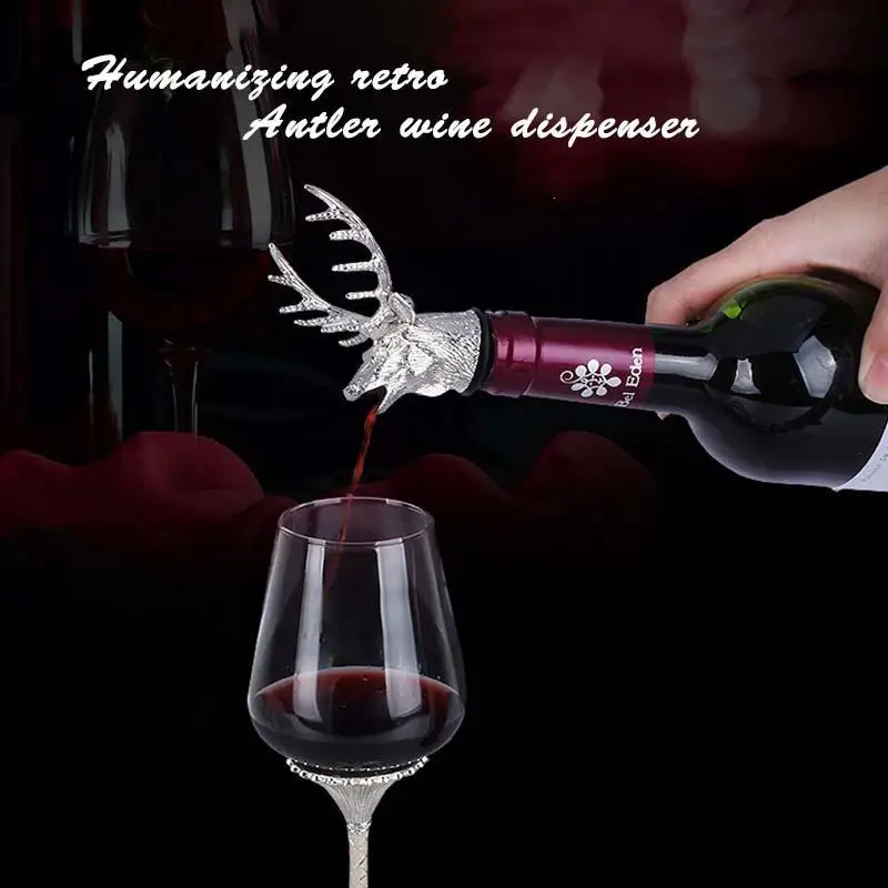 Голова оленя бутылки вина Корк Pourer Пробка олень Wine Аэратор винные пробки