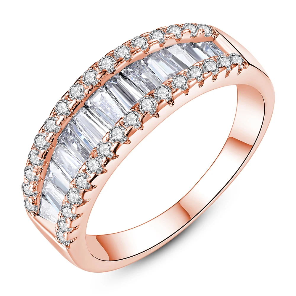 Solid 925 Sterling Silver Jewelry Fine Women Ring Classic rose gold party HZFMPJCI | Украшения и аксессуары