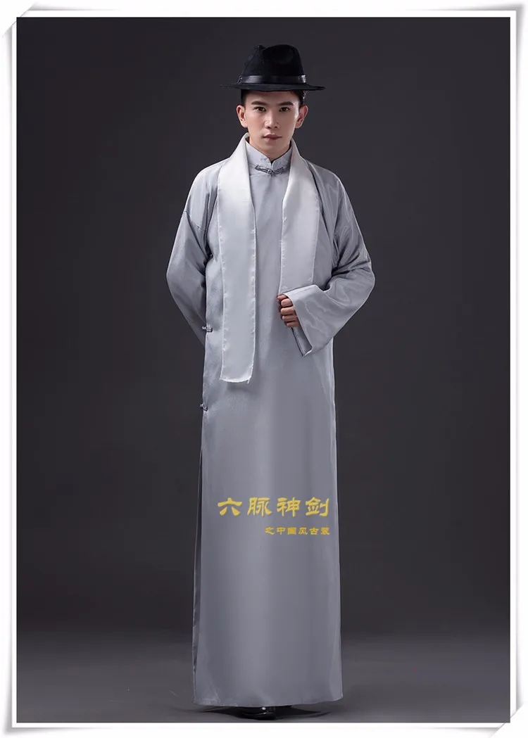 Лидер продаж! Китайские традиционные Длинные Халат мужской с длинными рукавами платье Le Chinois Longue халат лунго Vestito Cinese Чино larga Bata