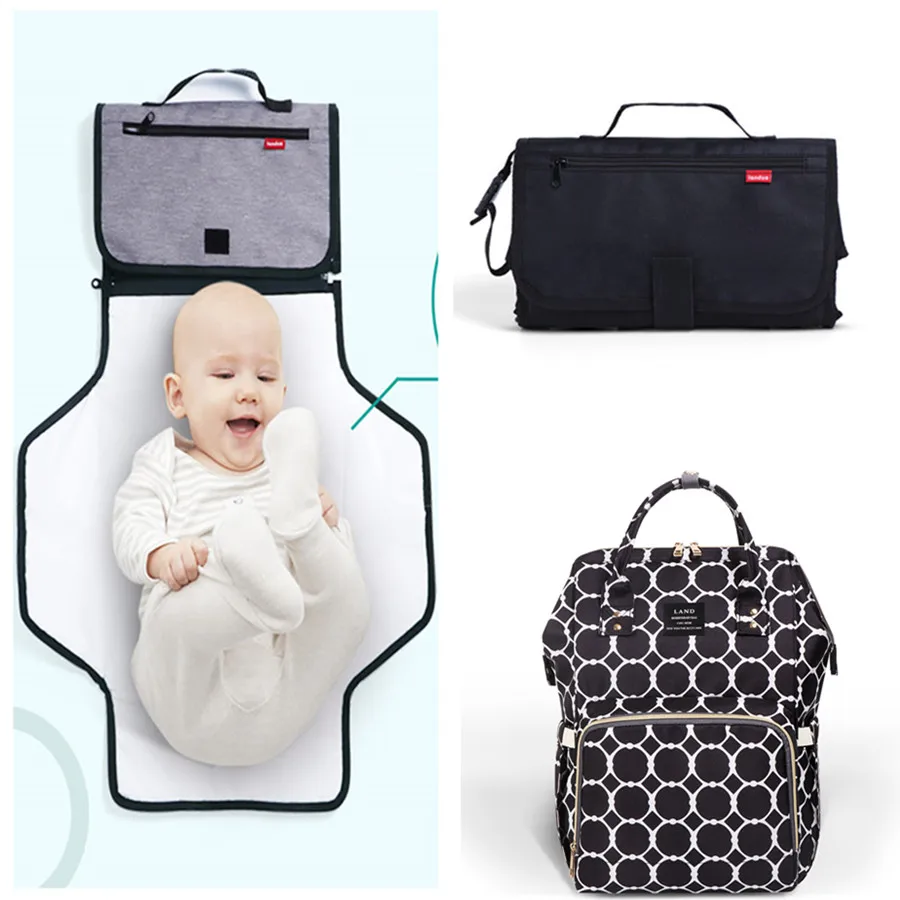 

REAL LAND Diaper Bag with Changing Mat Pad bag Set Mommy Large Capacity Nursing Travel Backpacks Baby Nappy Bags 23 colors MPB01