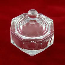 Дизайн ногтей толстое акриловое Хрустальное стекло блюдо чаша+ крышка стеклянный порошок Инструменты для укладки ногтей CD88