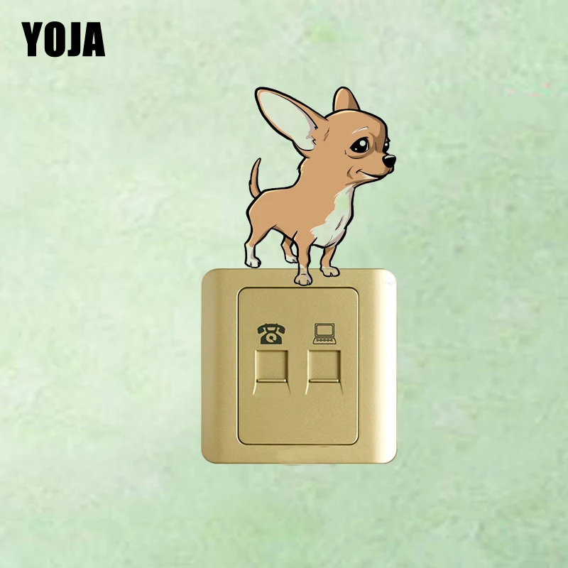 Наклейка на стену для детской комнаты из ПВХ с цветным переключателем YOJA Chihuahua Dog