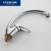 LEDEME 360 Degree Rotation Kitchen Faucet Sink Brass Chrome Cold And Hot Mixer Tap Curved Outlet Pipe Taps Single Handle L5913 ► Photo 2/6
