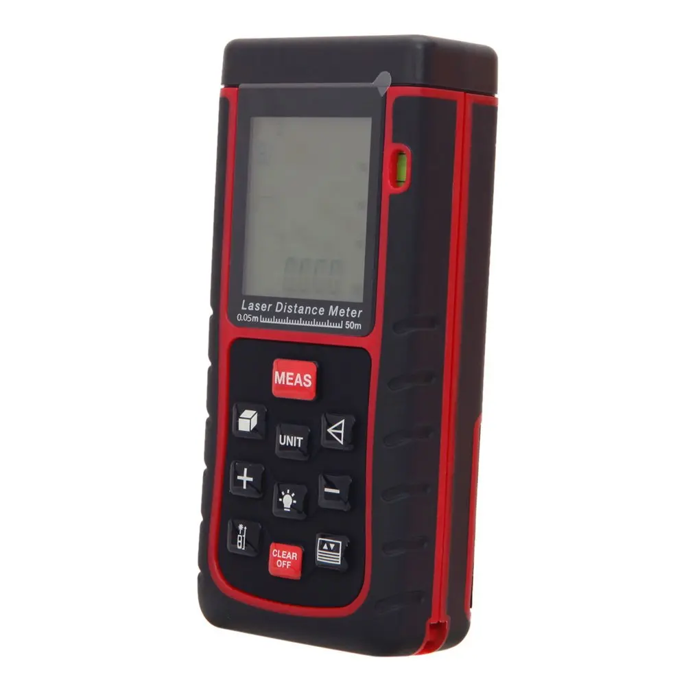 

RZE-50 50m / 164ft Digital Laser distance measuring rangefinder Distance measuring surface volume with spirit level Black + Red