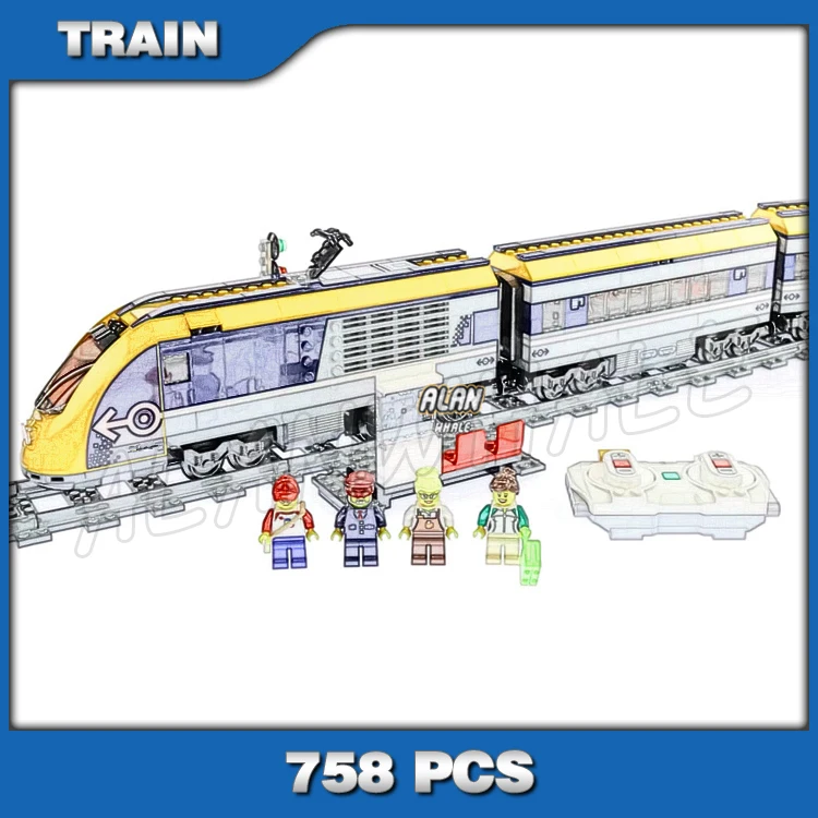 

758PCS Trains Locomotive Remote Control Motorized Engine section Platform Figure Building Block Bricks Kids Compatible with Lego