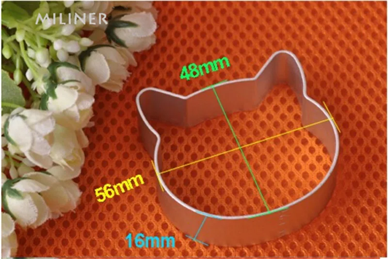 Рождественские кухонные инструменты в форме кошачьей головы из алюминиевого сплава для помадки, печенья, торта, сахарного ремесла, плунжерный резак