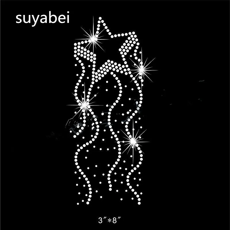 

2pc/lot Star design stones iron on crystal transfers design hot fix rhinestone applique patches design stone for pant dress