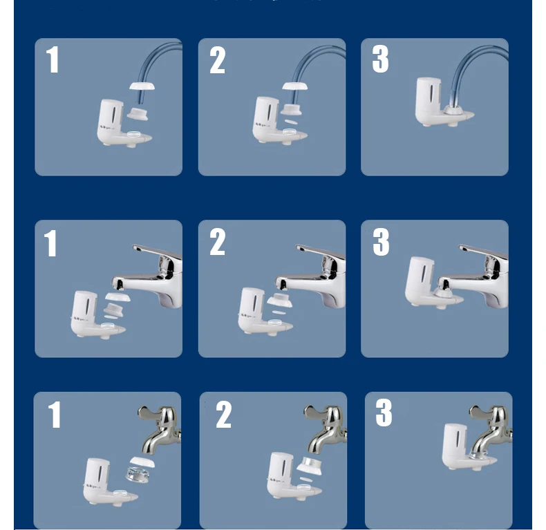 Коснитесь Фильтр для воды 3 шт. замены фильтра кокосовый активированный уголь очистки фильтра кран фильтр для воды purifer лечения