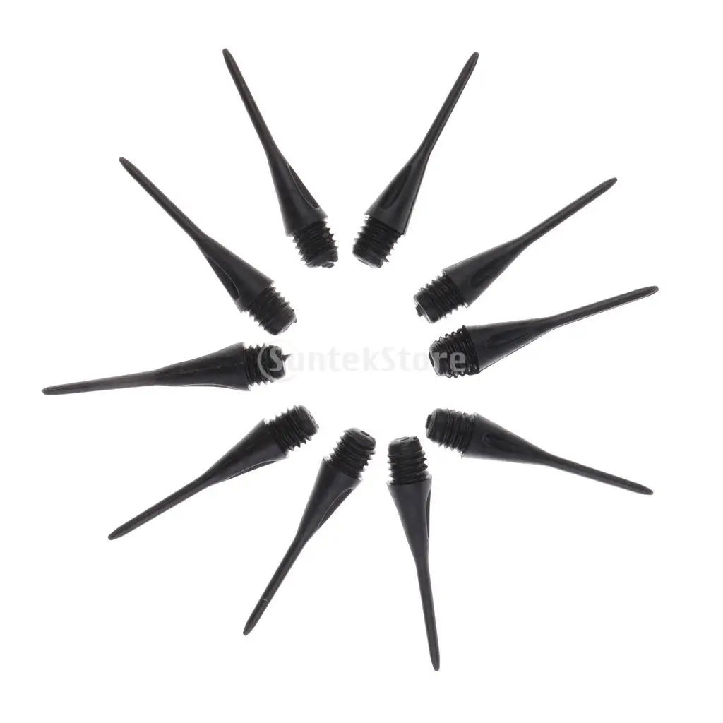 100 Pcs Dart Soft Tips Points 2BA Standard Darts Shaft Needle Black