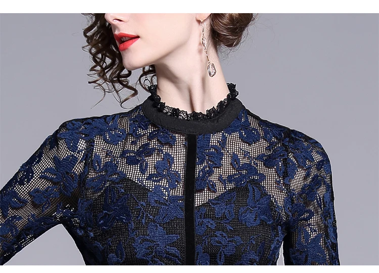 Высококачественное летнее вечернее платье Vestidos Новые Элегантные Лоскутные кружевные вечерние платья женские офисные повседневные сексуальные тонкие платья с вышивкой