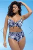 Bikini taille haute, ensemble deux pièces, maillot de bain Push-Up, imprimé à pois, grande taille, Tankini 4XL, vêtements de plage ► Photo 3/6