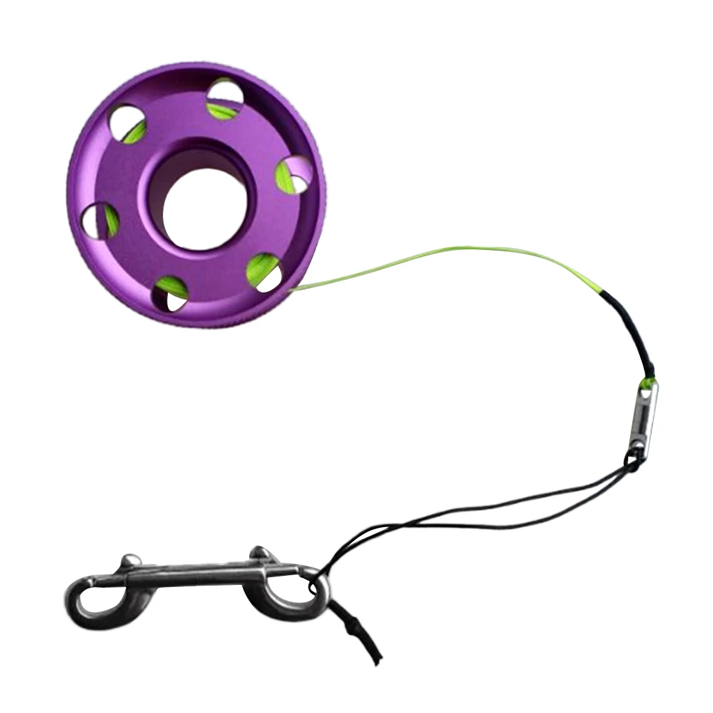 Scuba Diving Aluminium Finger Spool Reel 20/30/50M Line with Double Stainless Steel Ended Bolt Snap Bolt Clip 3 Color Options