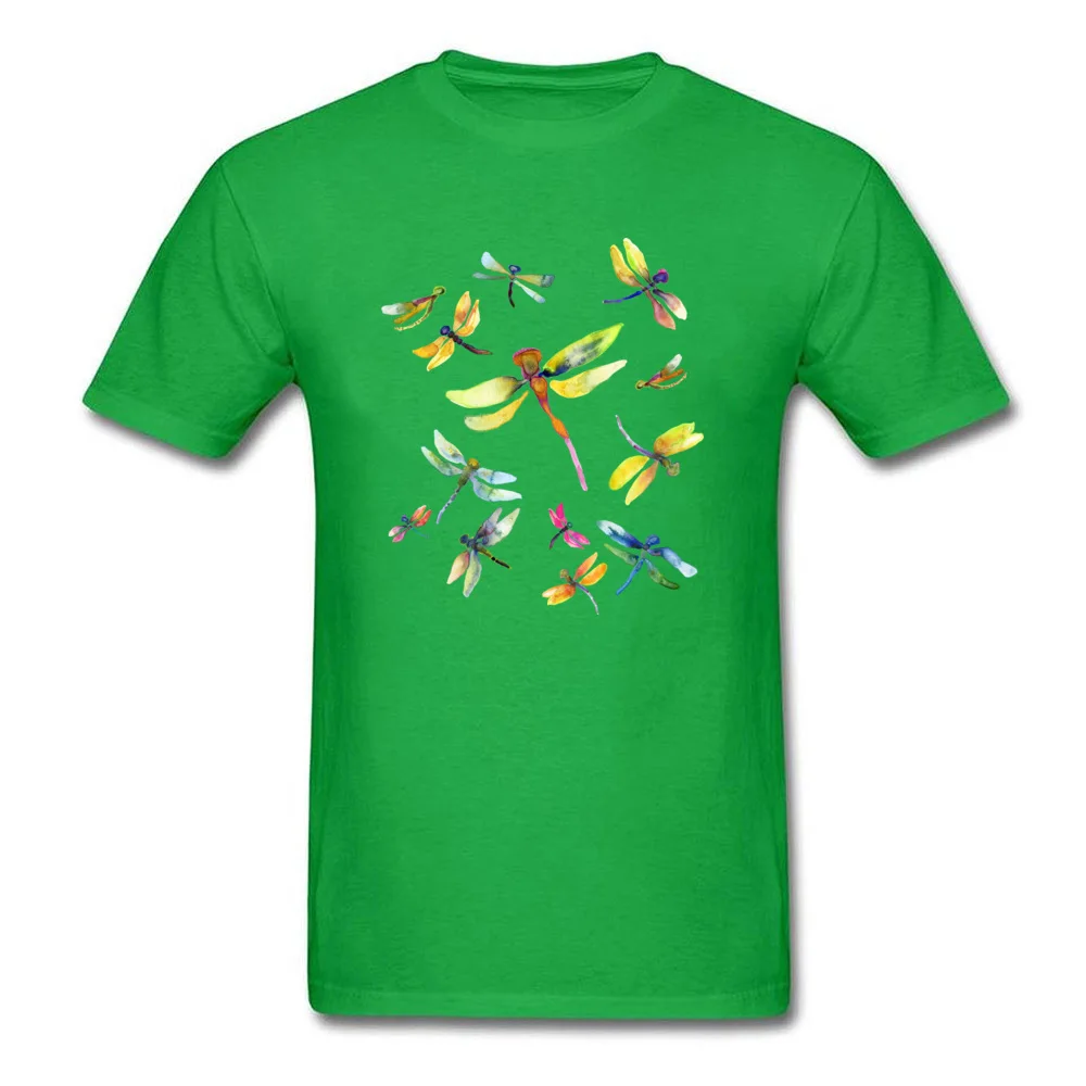 T Shirt Dragonfly Dance Summer Cute Slim Fit Short Sleeve 100% Cotton Crewneck Men Tshirts Slim Fit Tops Shirt Dragonfly Dance green