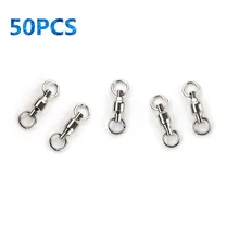 10 шт. Размеры 0/1/2/4/6/7/8# Нержавеющая сталь Рыбалка Heavy Duty шариковый вертлюг с твердых серебряное кольцо разъем рыболовный крючок