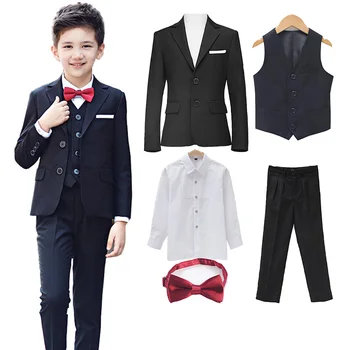 

New 5pcs Boys Suits For Weddings Kids Prom Children Clothing Sets Boy Classic Costume Costum For Boys Coat Pant Vest Shirt