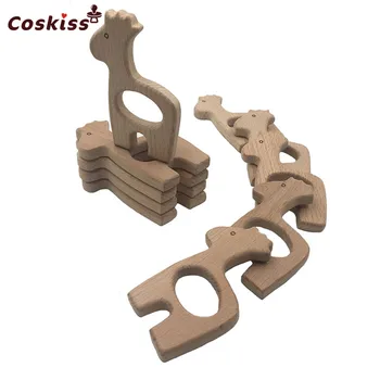 

10pc Wooden Giraffe Big Size Unfinished Beech wood Pendent Handmade DIY Accessory Baby Teething Wood Teether Toy Charms