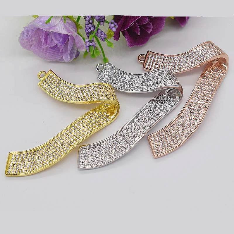 

High-grade microscope zircon Diy hand-string materials L - shaped tassel pendant fashion long sweater chain link clasp