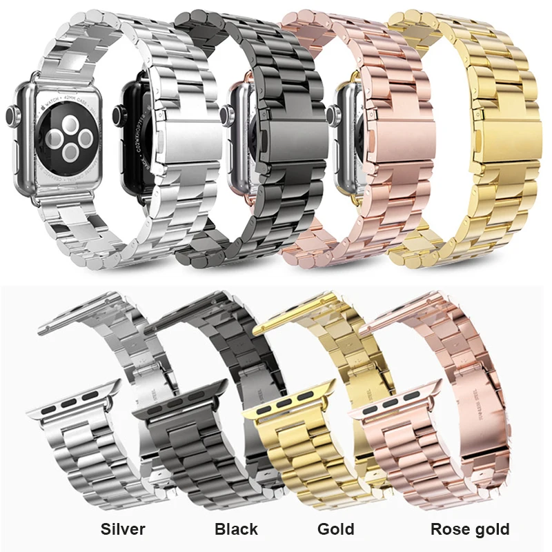

Classic Buckle with Adapter Band for Apple watch 42mm 38mm Stainless Steel Link Bracelet watchband Strap for iWatch Series 1/2/3