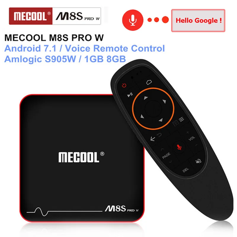 Mecool M8S PRO W Android 7 1 ТВ приставка голосовой ИК пульт дистанционного управления S905W ГБ