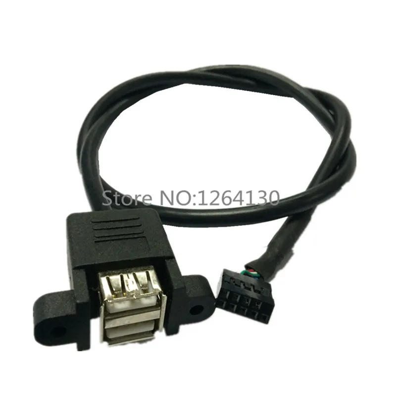 

0.5M Stackable Dual USB 2.0 A Type Female to Motherboard 9Pin Header Cable Free Shipping