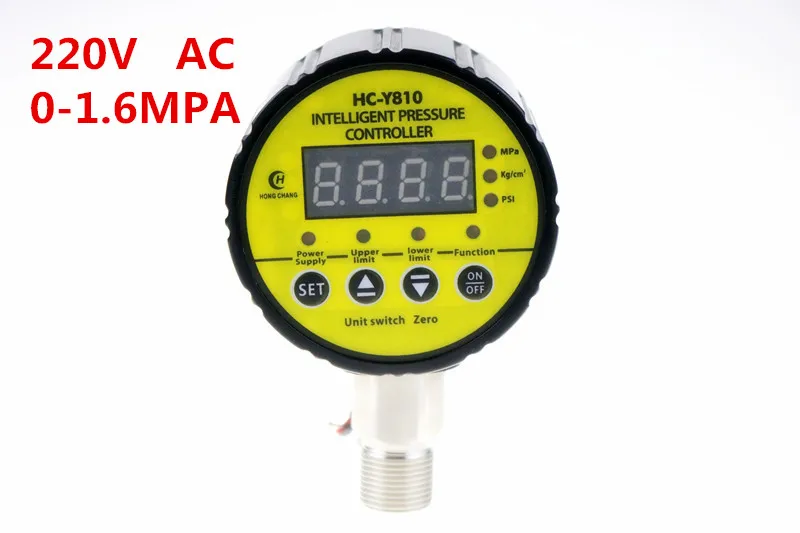 

AC220V 1.6 MPA Digital electric contact pressure gauge digital pressure gauge radial leakage short circuit protection