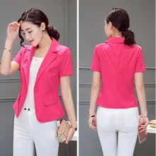 Mr.nut summer thin section slim slimming lady small suit jacket black and white rose red three color optional suit female